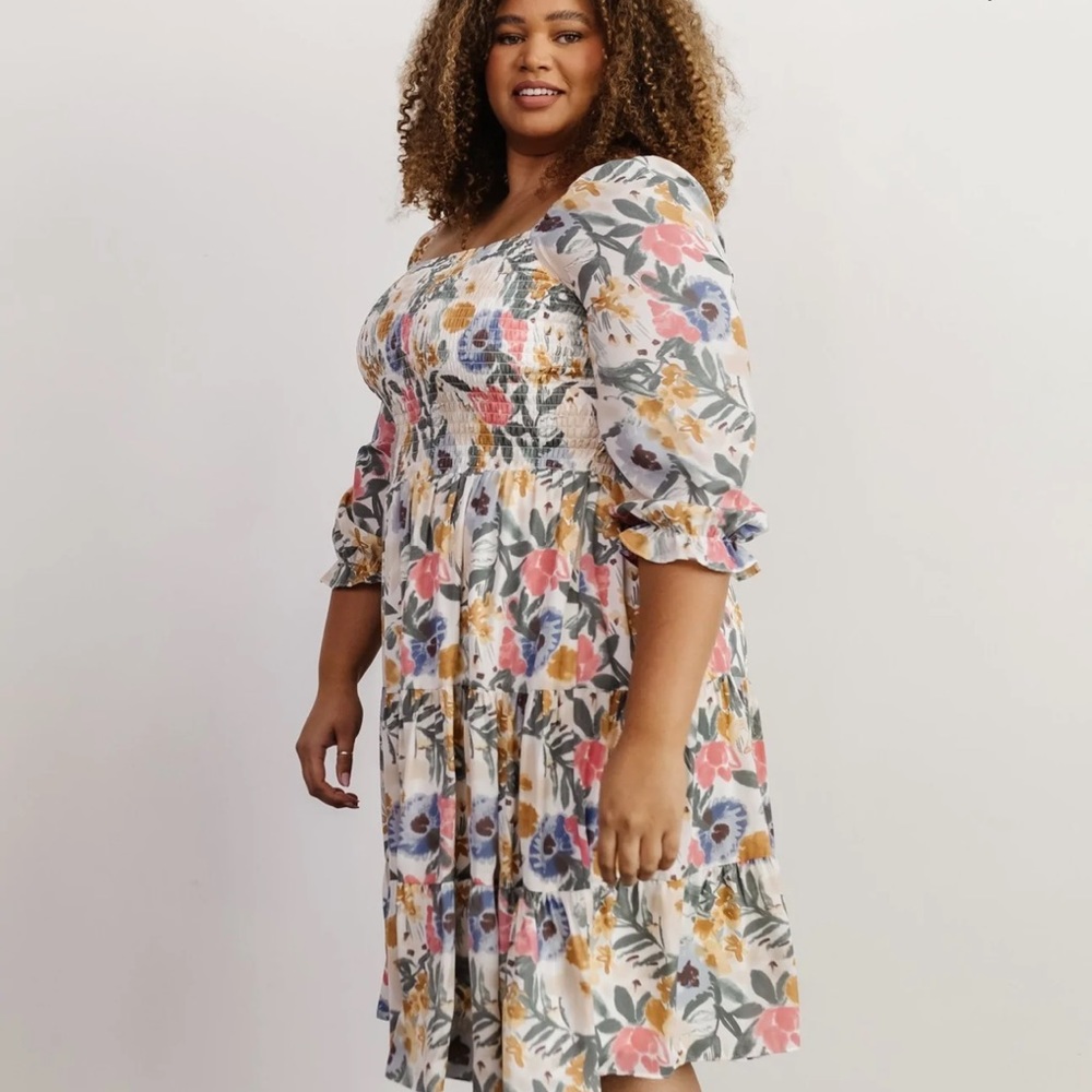 Baltic Born Marta Smocked MIDI Dress in Spring Floral | XXL 🌺